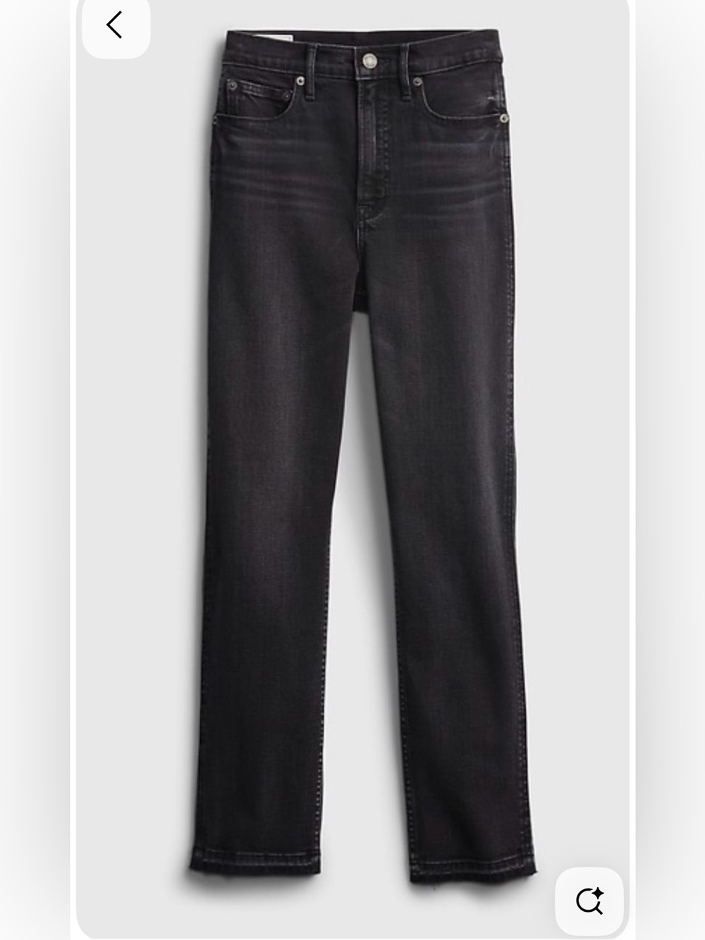 GAP Women's Black Washed Straight Leg Jeans